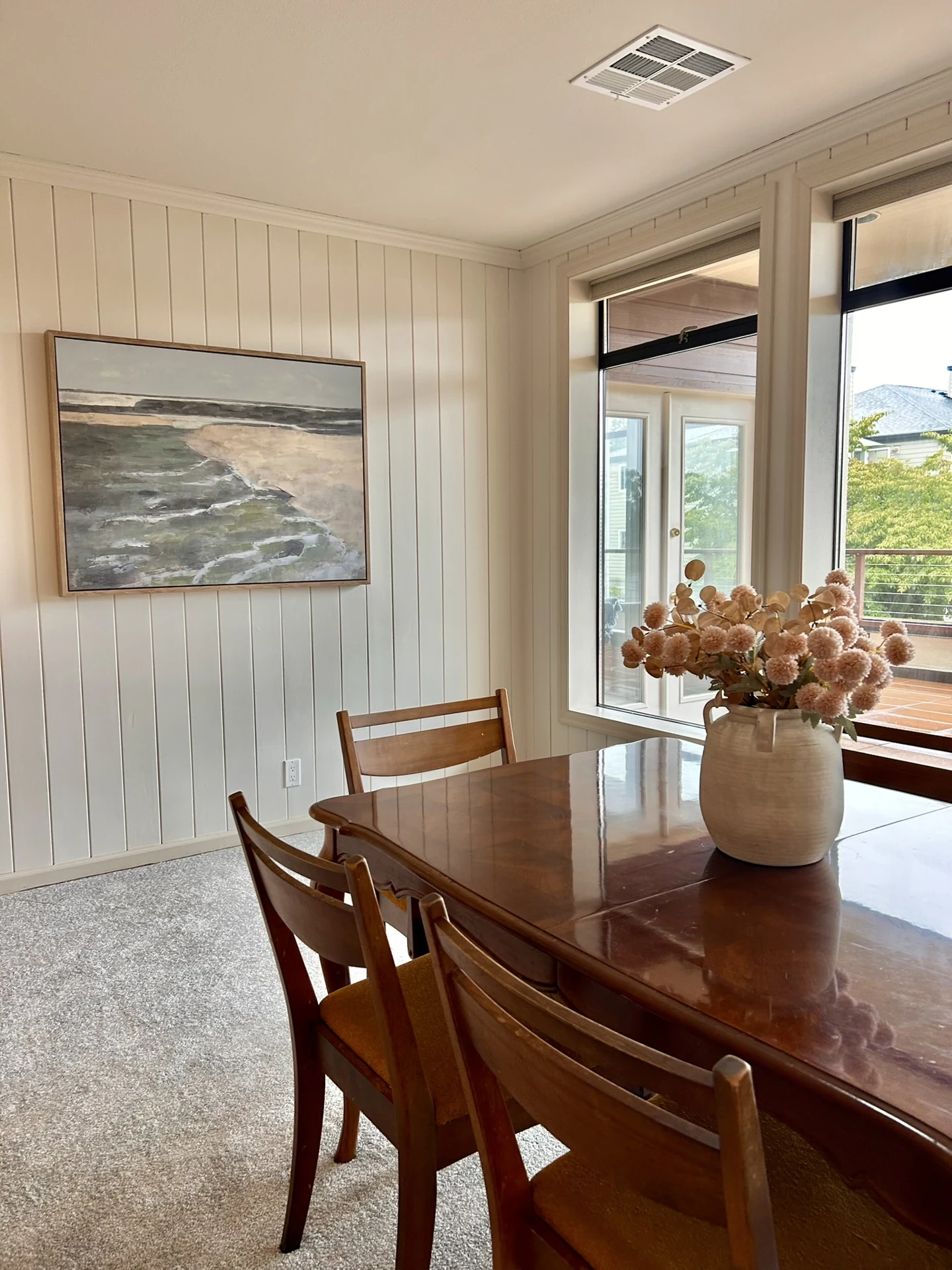 Dining area beside the sunroom