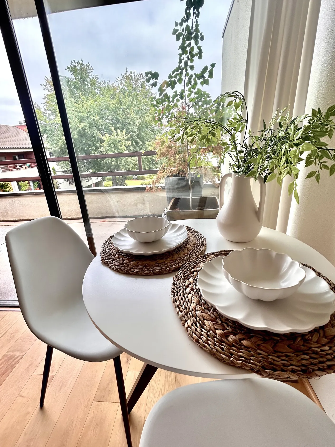 Dining nook beside the balcony