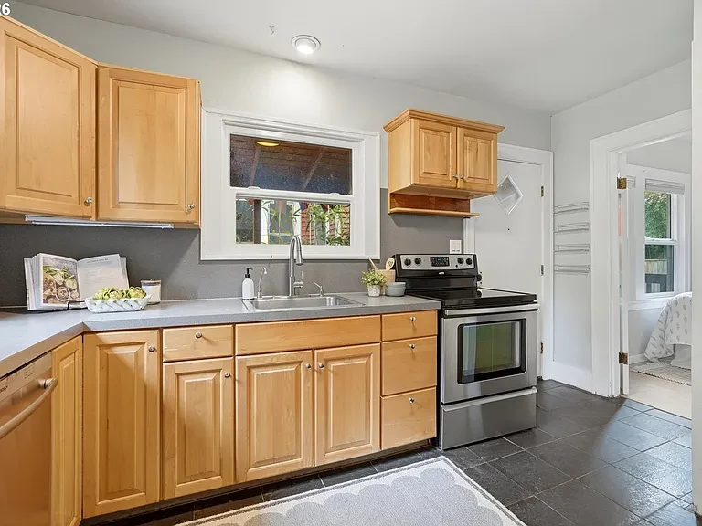 Kitchen with wood cabinetry